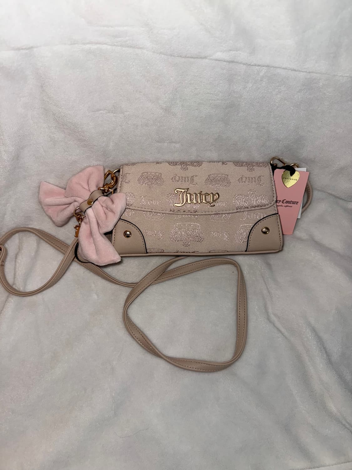 쥬시꾸뛰르 핑크베니지 리본 숄더백 미니백 베이비베어 히메갸루 베메클빈티지 상품이미지1