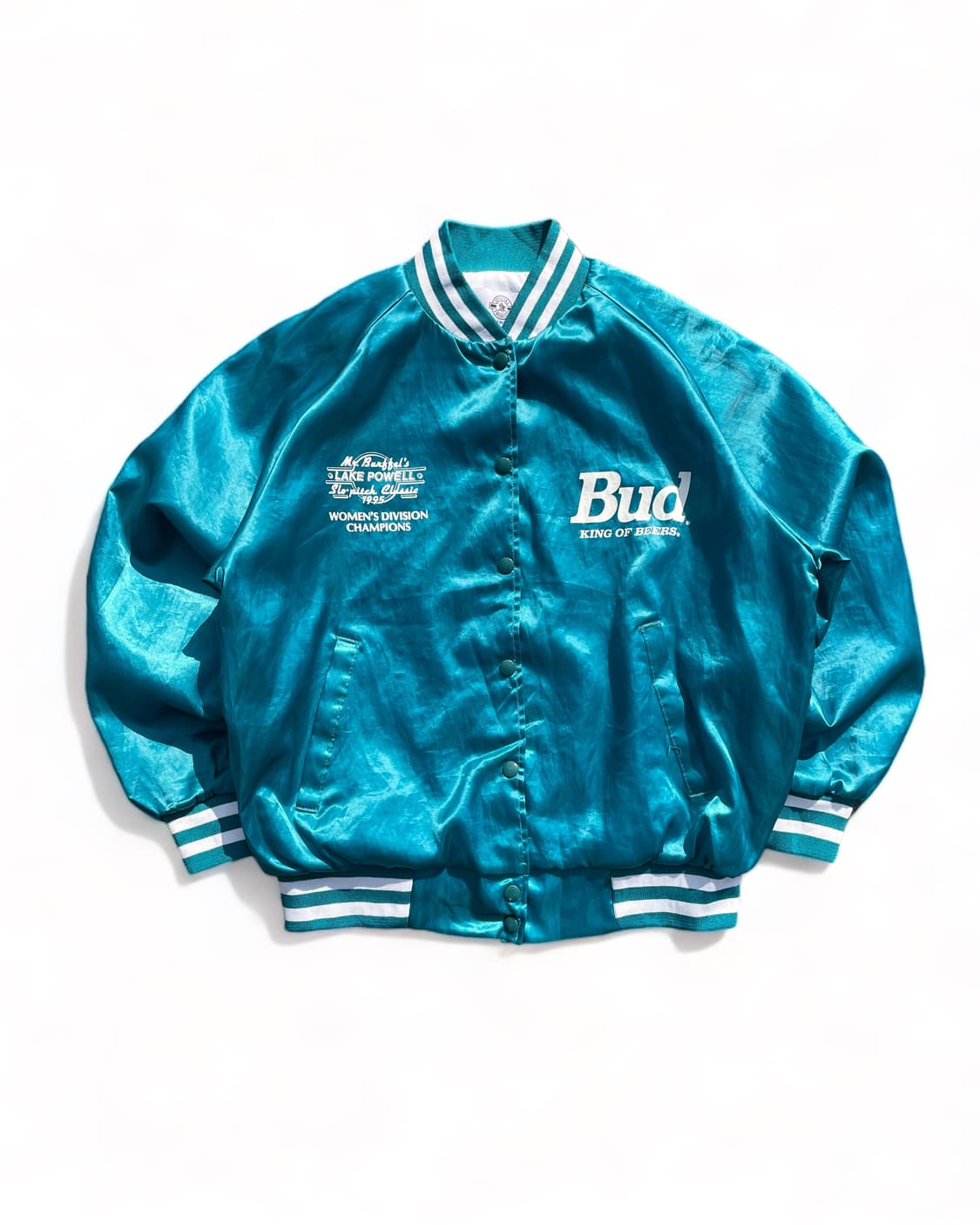 90‘s Bud King Of Beer 새틴 점퍼 상품이미지1