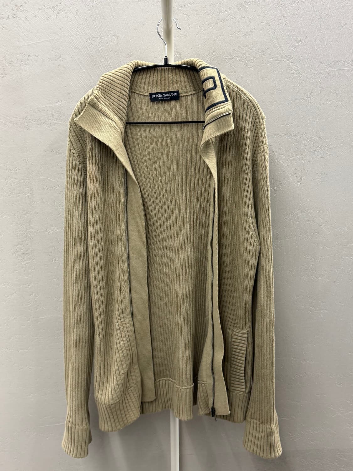 돌체앤가바나 베이지 골지 니트 집업 S-E 상품이미지3