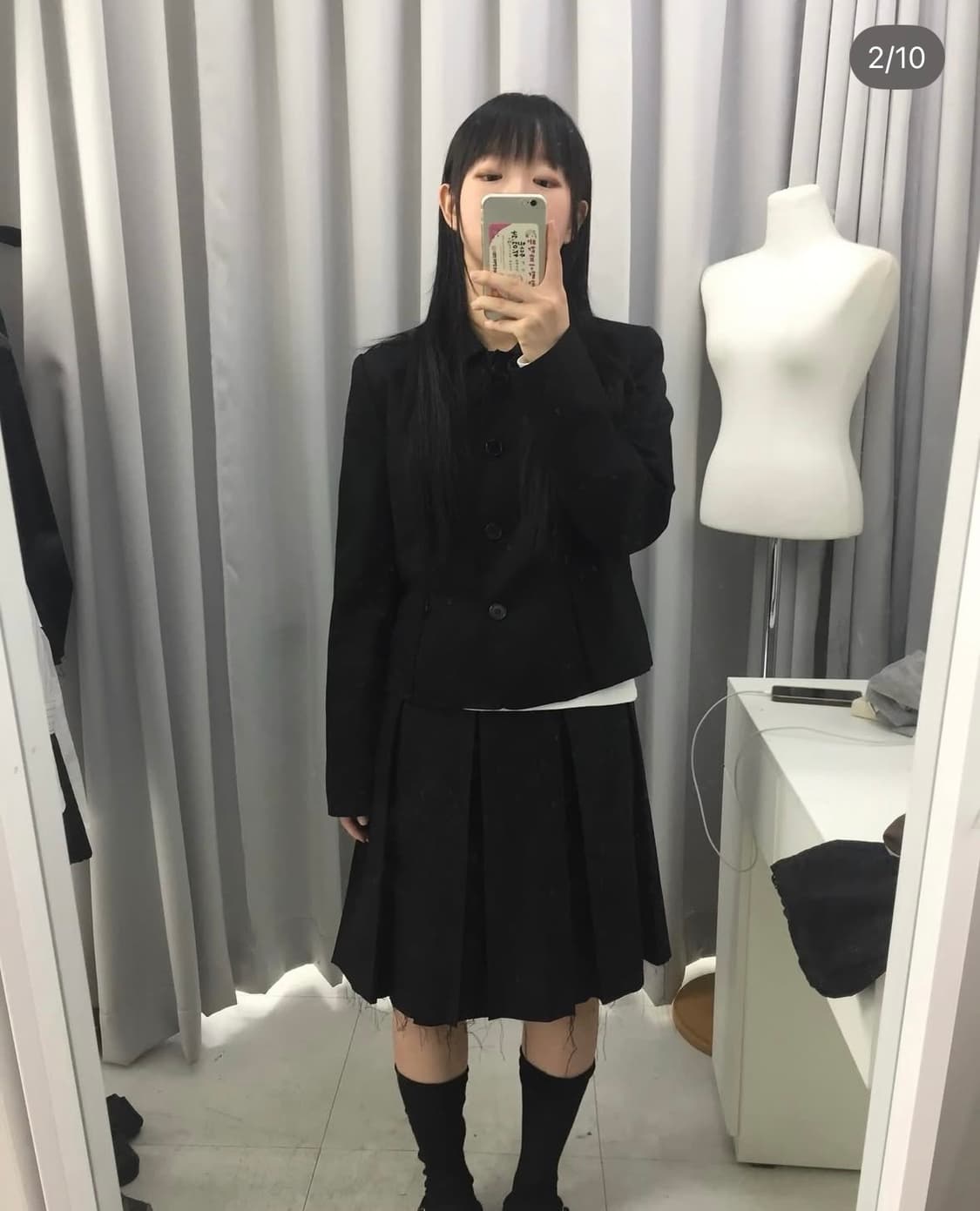 오운 자체판매 cropped slit jacket 블랙 상품이미지1