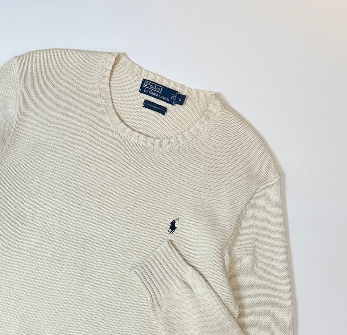 폴로 랄프로렌  피마코튼니트 (아이보리) 상품이미지2