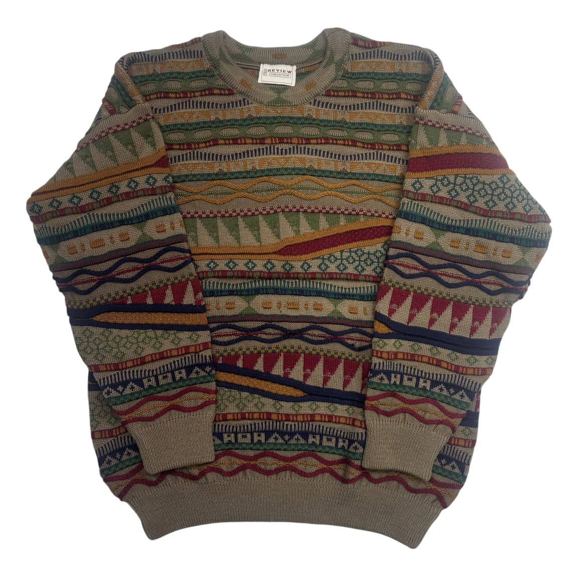 Australia 빈티지 멀티 패턴 울 니트 스웨터 L 상품이미지1