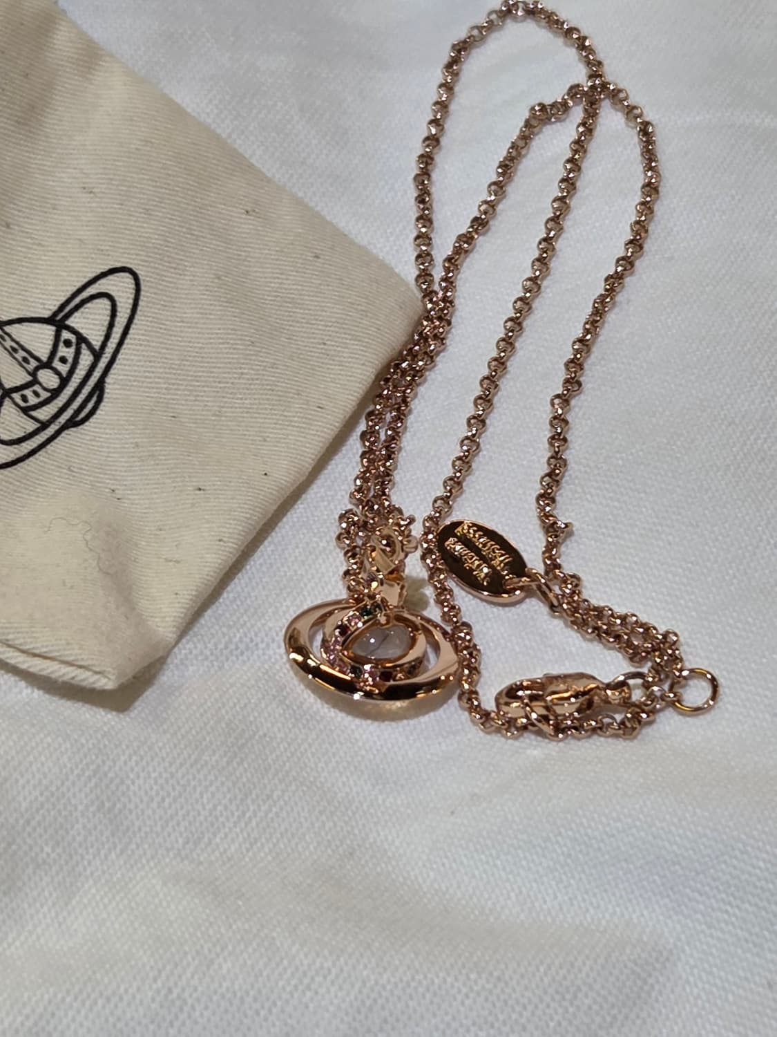 비비안웨스트우드 로즈골드 미니 입체 오알비목걸이 네크리스 상품이미지1