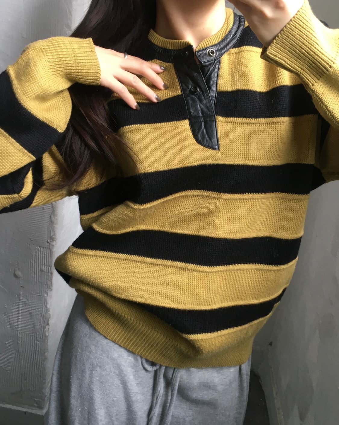 Adidas 아디다스 레더 스트라이프 울 니트 상품이미지9