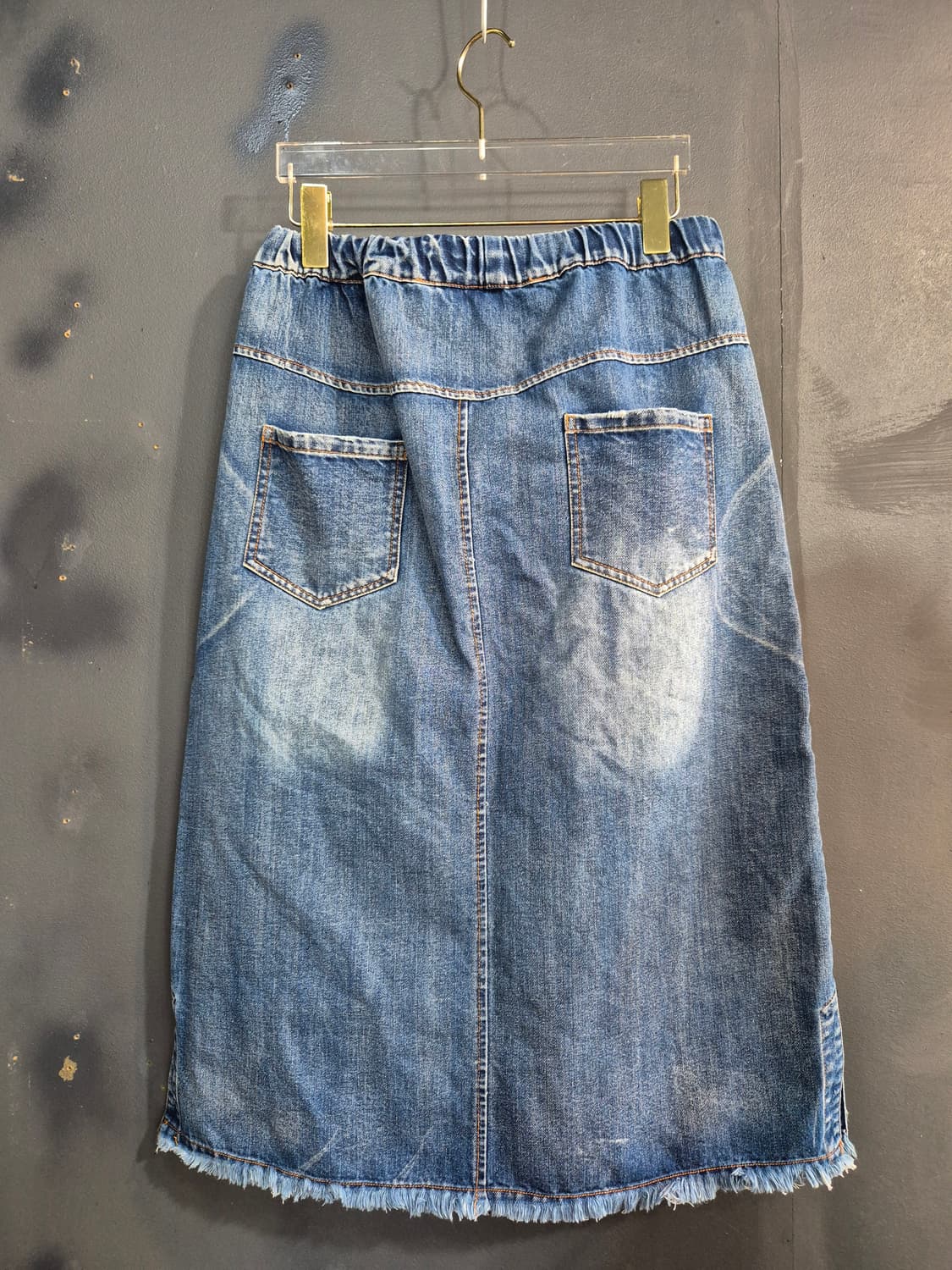 꽃 자수 데님 롱 스커트 프리  66 77 88 상품이미지2