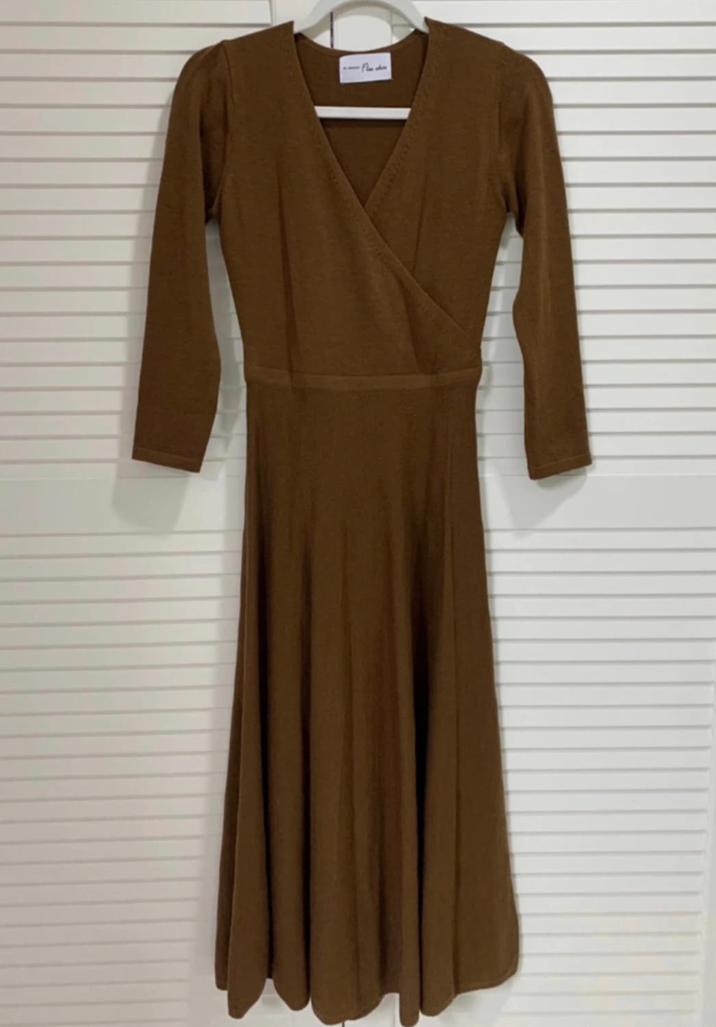 새제품 PARSONS 파슨스 브이넥 니트 원피스 타바코 다크브라운 진브라 상품이미지6