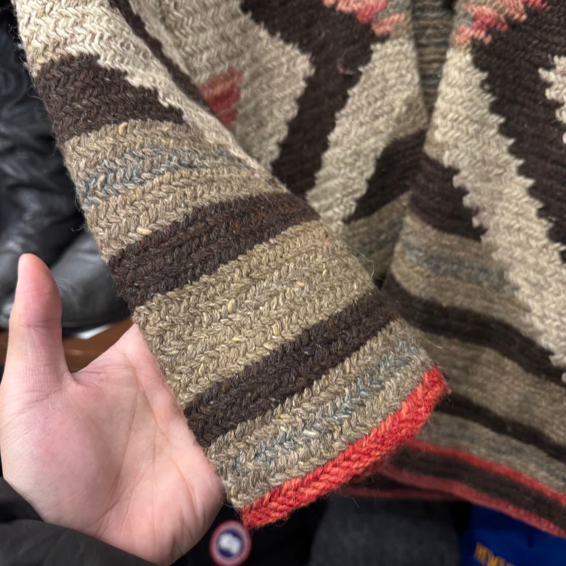 00s 폴로 스포츠 더플 단추 사우스 웨스턴 헤비 니트 가디건 N43 상품이미지5