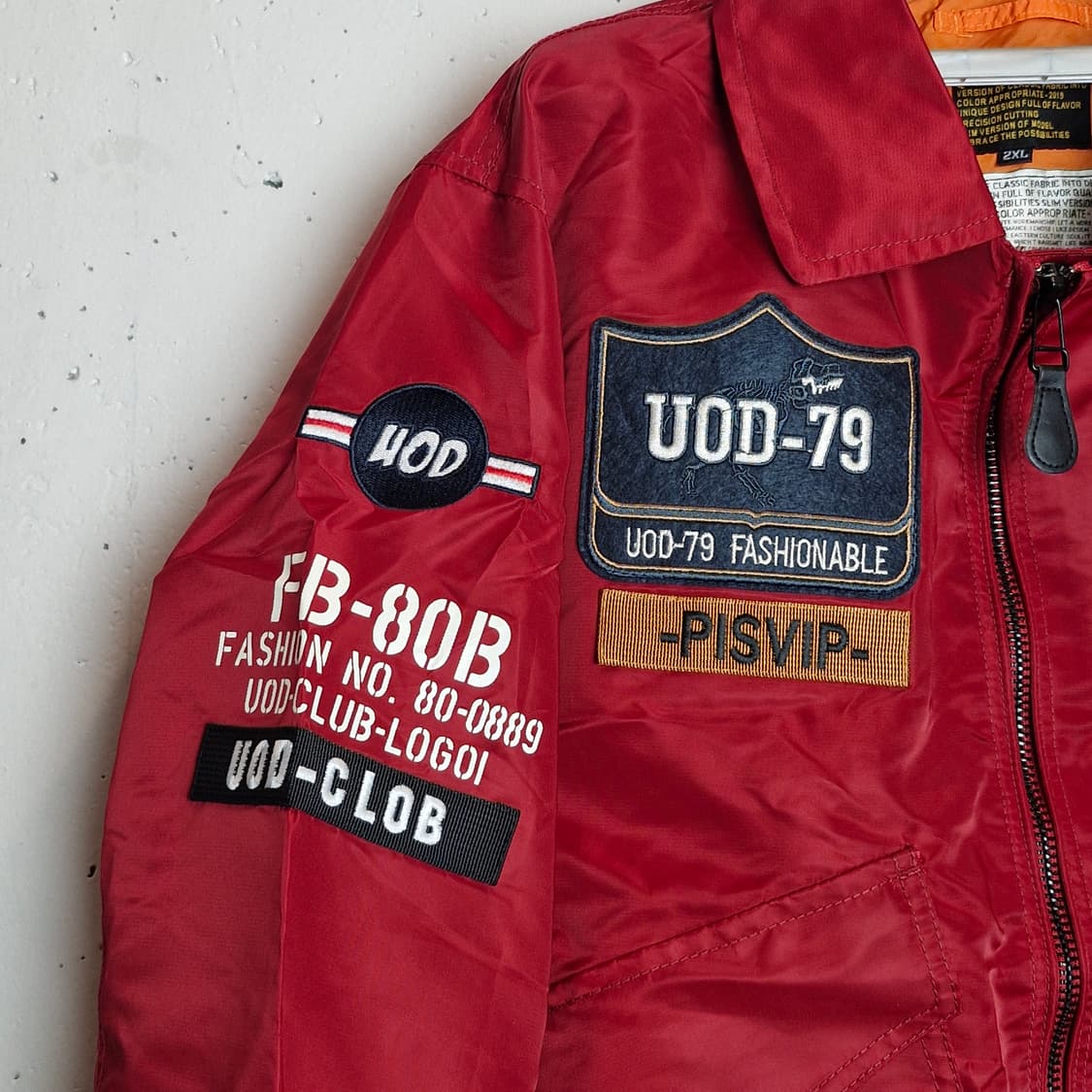 레이싱st 패치 봄버 블루종 항공점퍼 상품이미지2