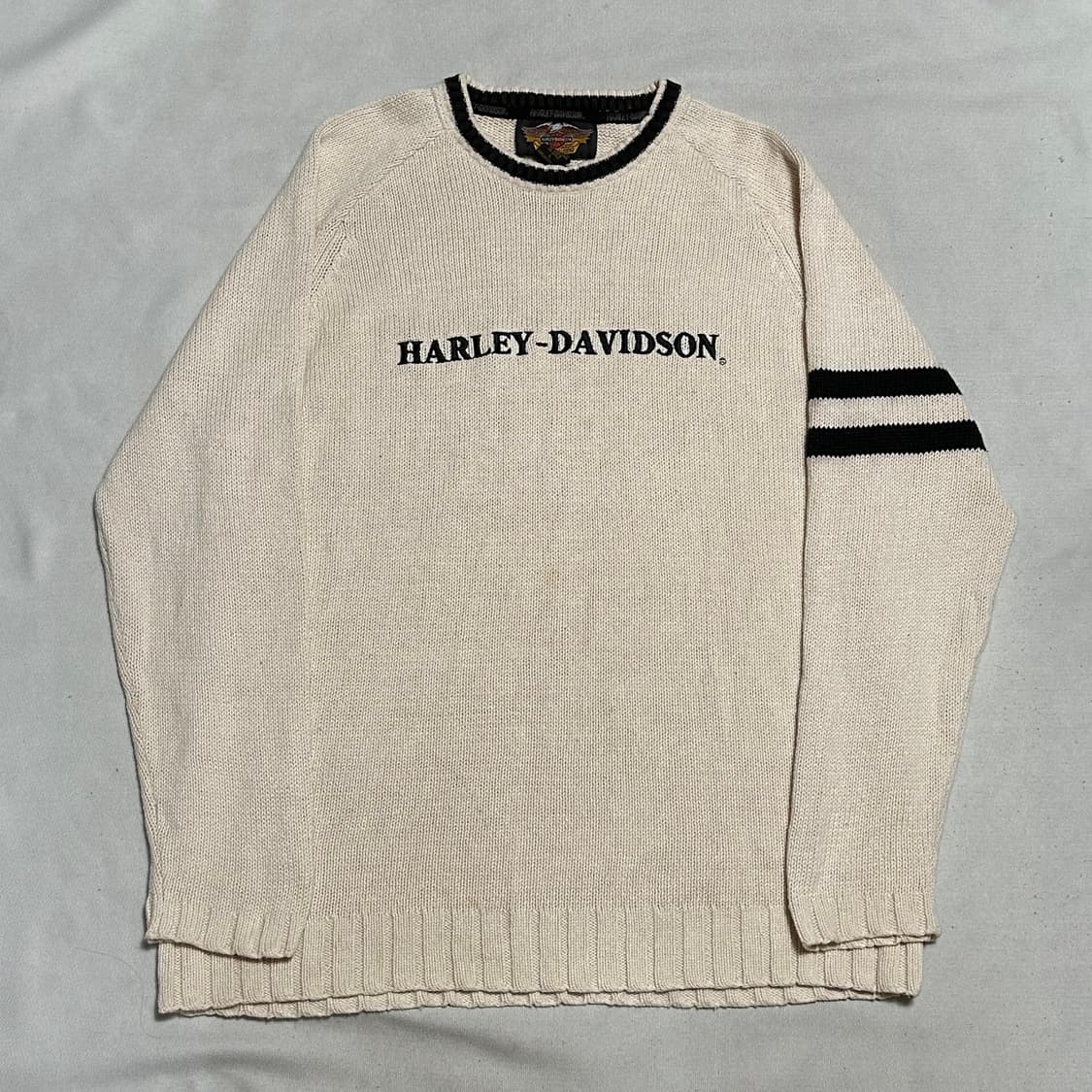 L 할리데이비슨 로고 자수 코튼 니트 상품이미지2