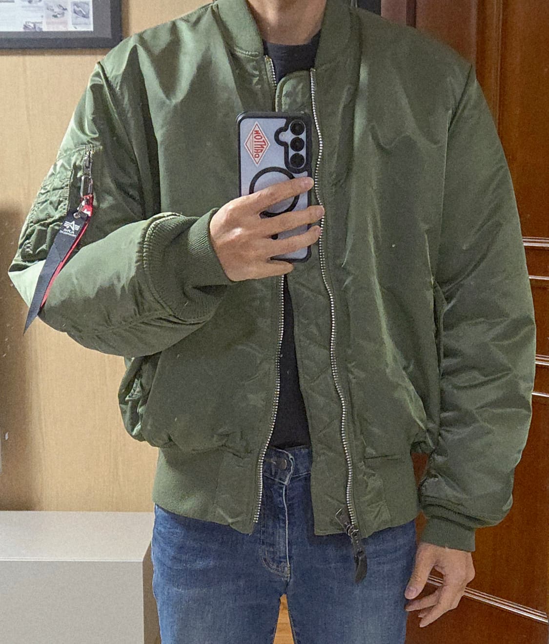 (착샷) 알파인더스트리 ma-1 세이지 상품이미지8