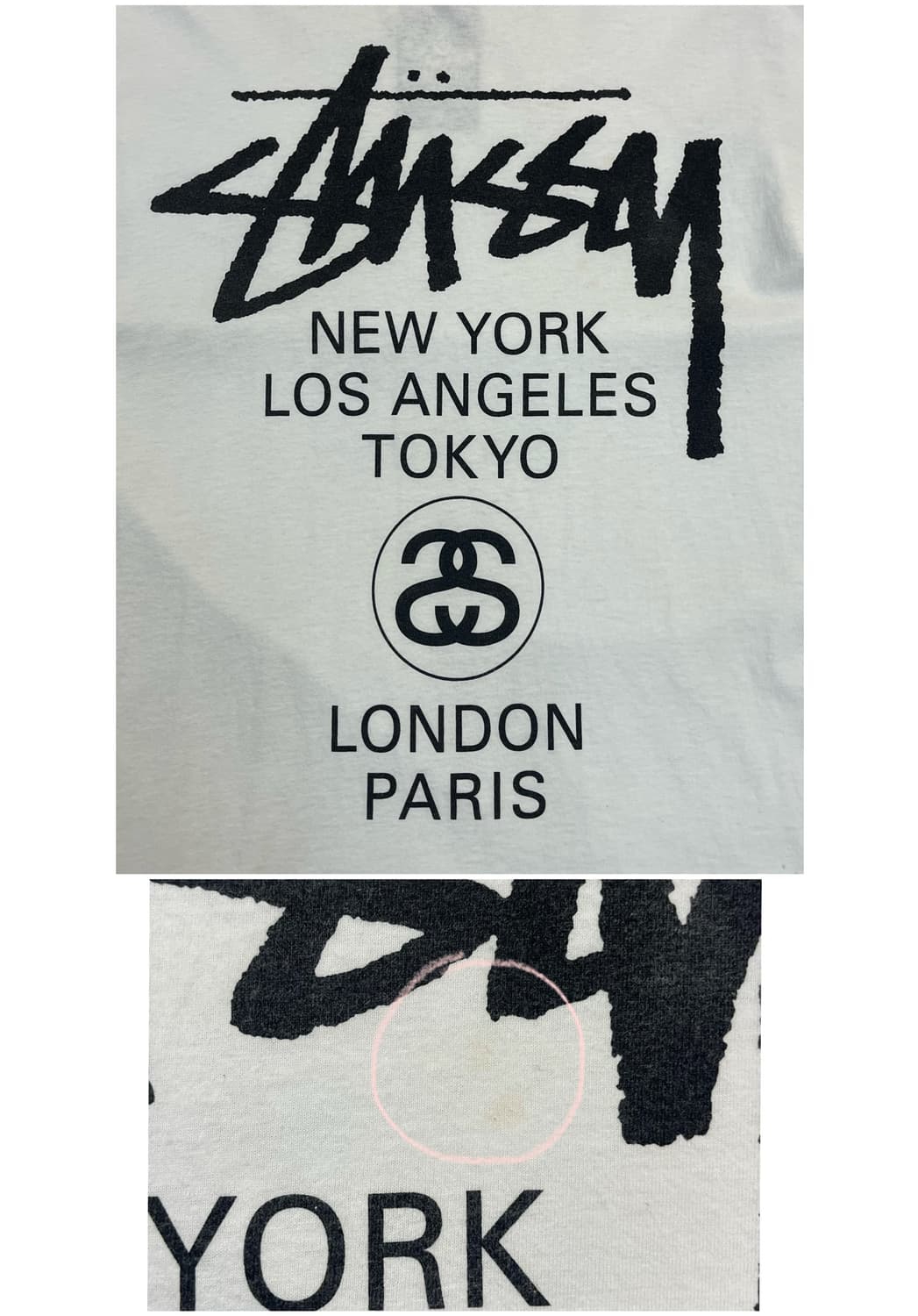 스투시 월드투어 반팔티 화이트 M #csz3936 상품이미지5