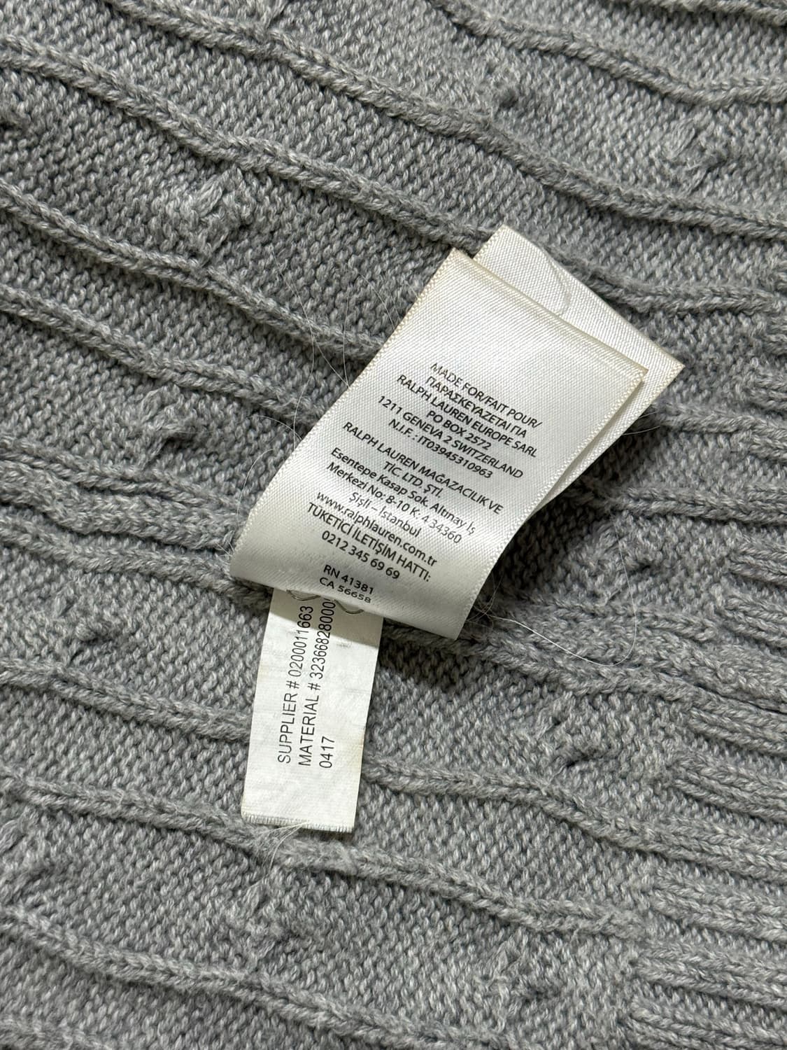 [오늘만] 폴로랄프로렌 케이블 니트 걸즈 XL (그레이, 화이트 포니) 상품이미지4