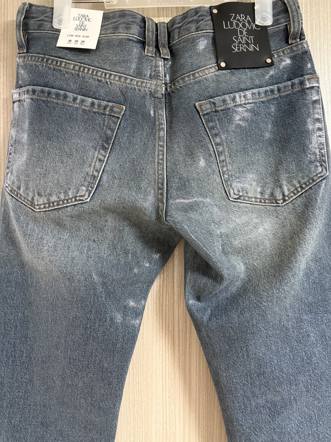 ZARA X LUDOVIC DE SAINT SERNIN 블루 왁스 코팅진 상품이미지3