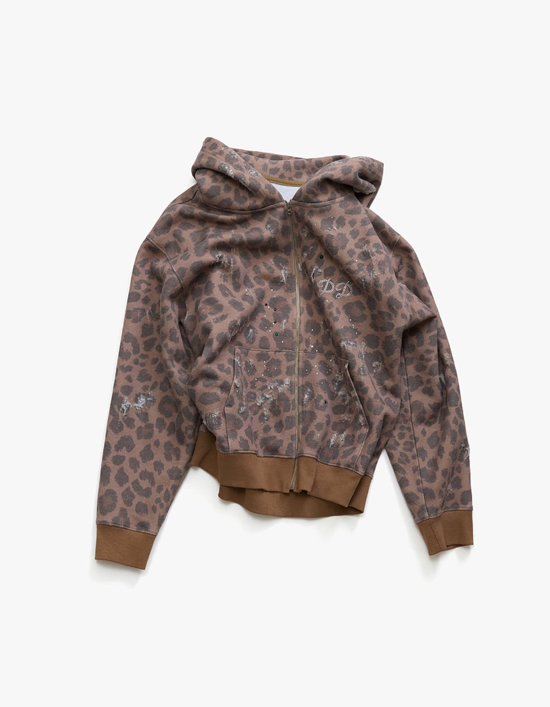 DIRDDY Destroyed Cubic Hoodie Leopard 상품이미지1