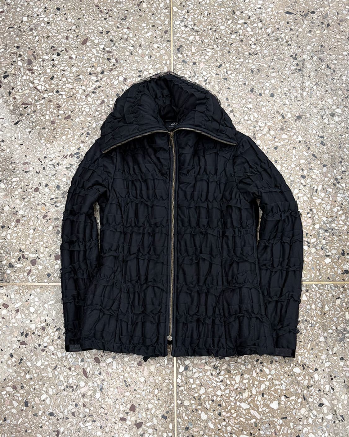 빈티지 레이스 트리밍 하이넥 자켓 상품이미지1