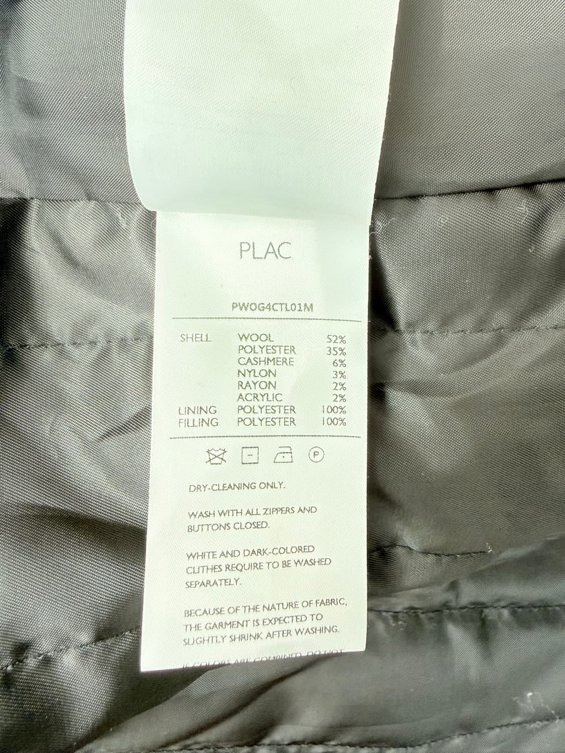 (시즌오프)PLAC 오버핏 울 캐시미어 코트 상품이미지4