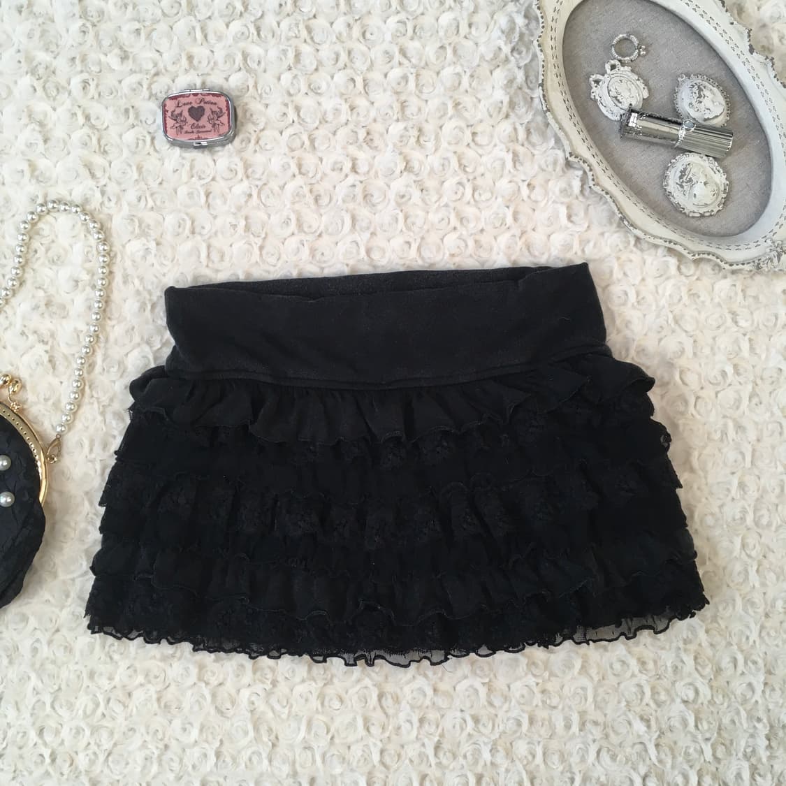 jpn vintage lovely black lace cancan sk 상품이미지1