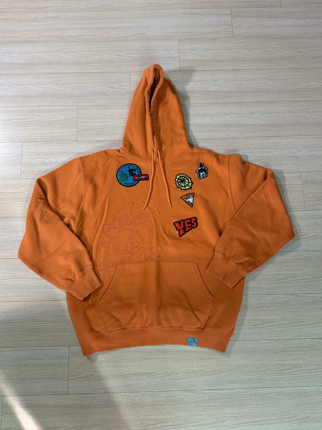 Halloween Patch Hoodie Orange 상품이미지1