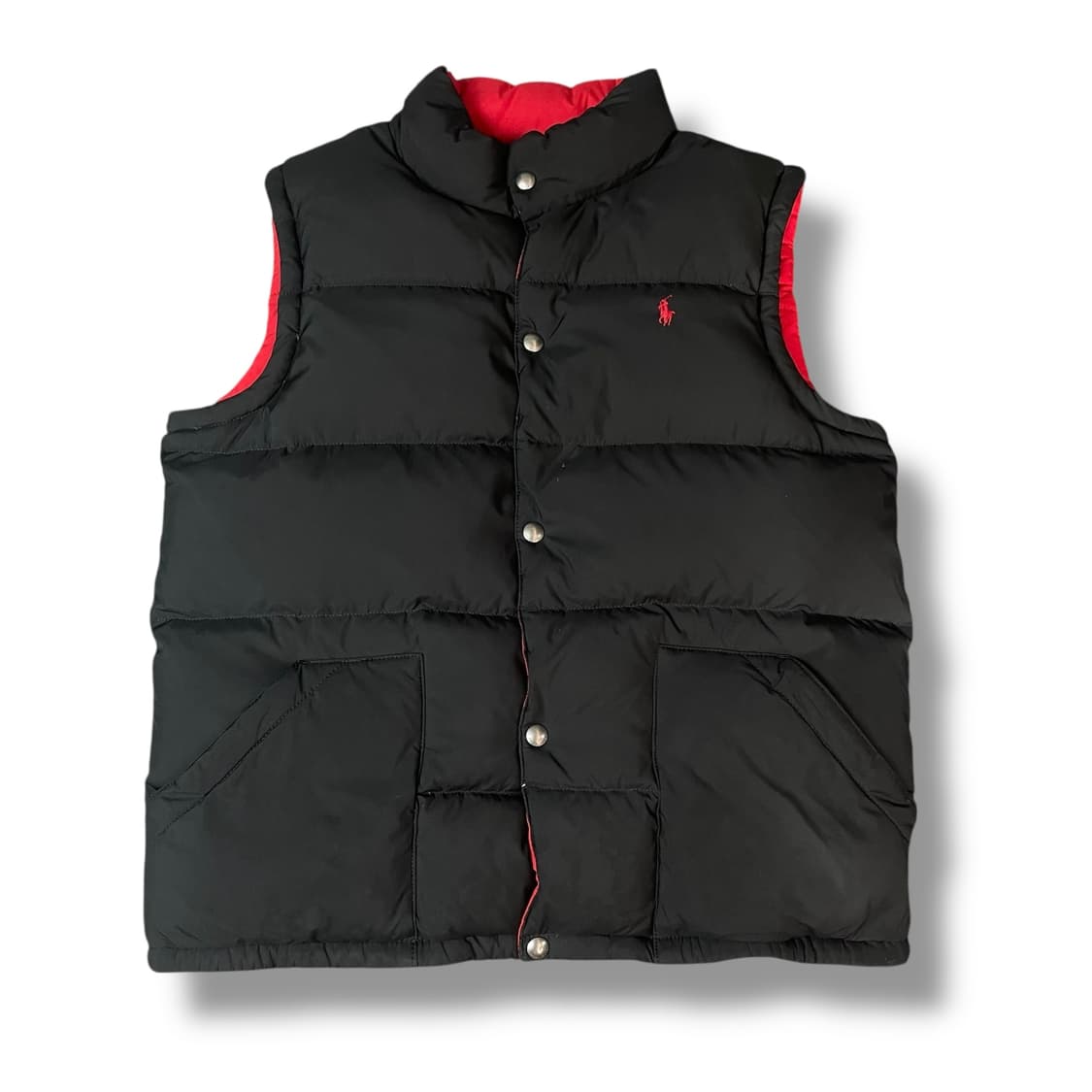 폴로 랄프로렌 리버시블 레드 포니 블랙 베스트 푸퍼 XL 상품이미지1