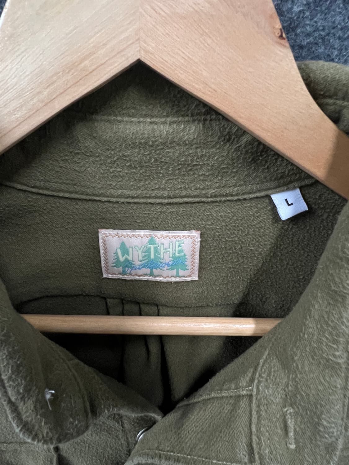 WYTHE 위스 와이즈 플리스 셔츠 L 카키 상품이미지4