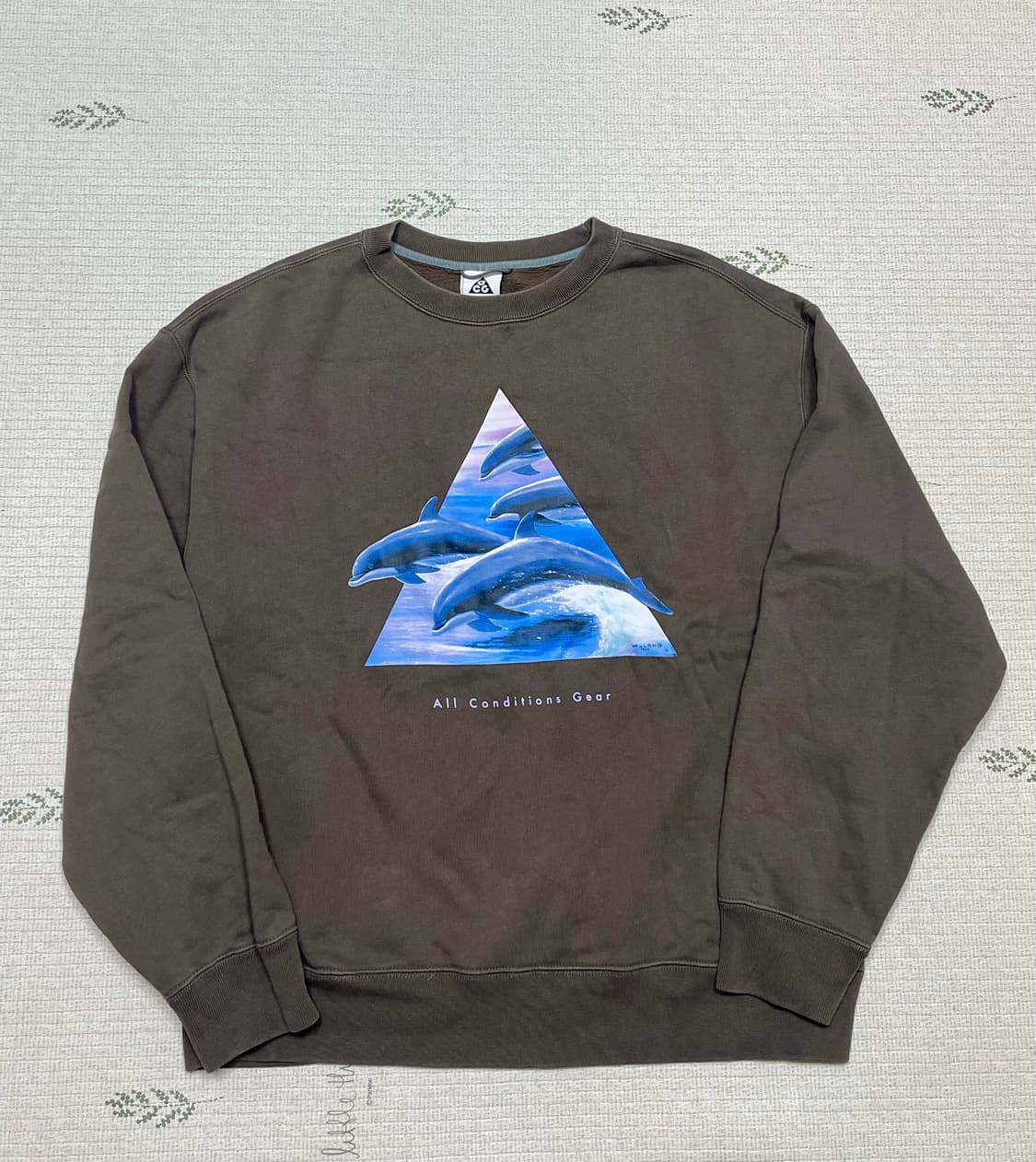 [L] NIKE ACG 돌핀 프린트 맨투맨  브라운 상품이미지1