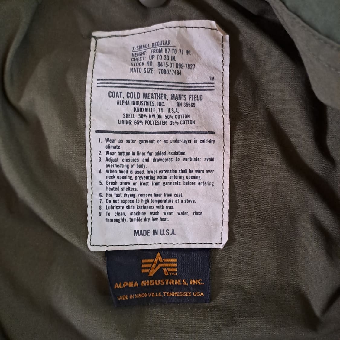 (택포) 알파인더스트리 USA M65 필드자켓 A545 상품이미지6