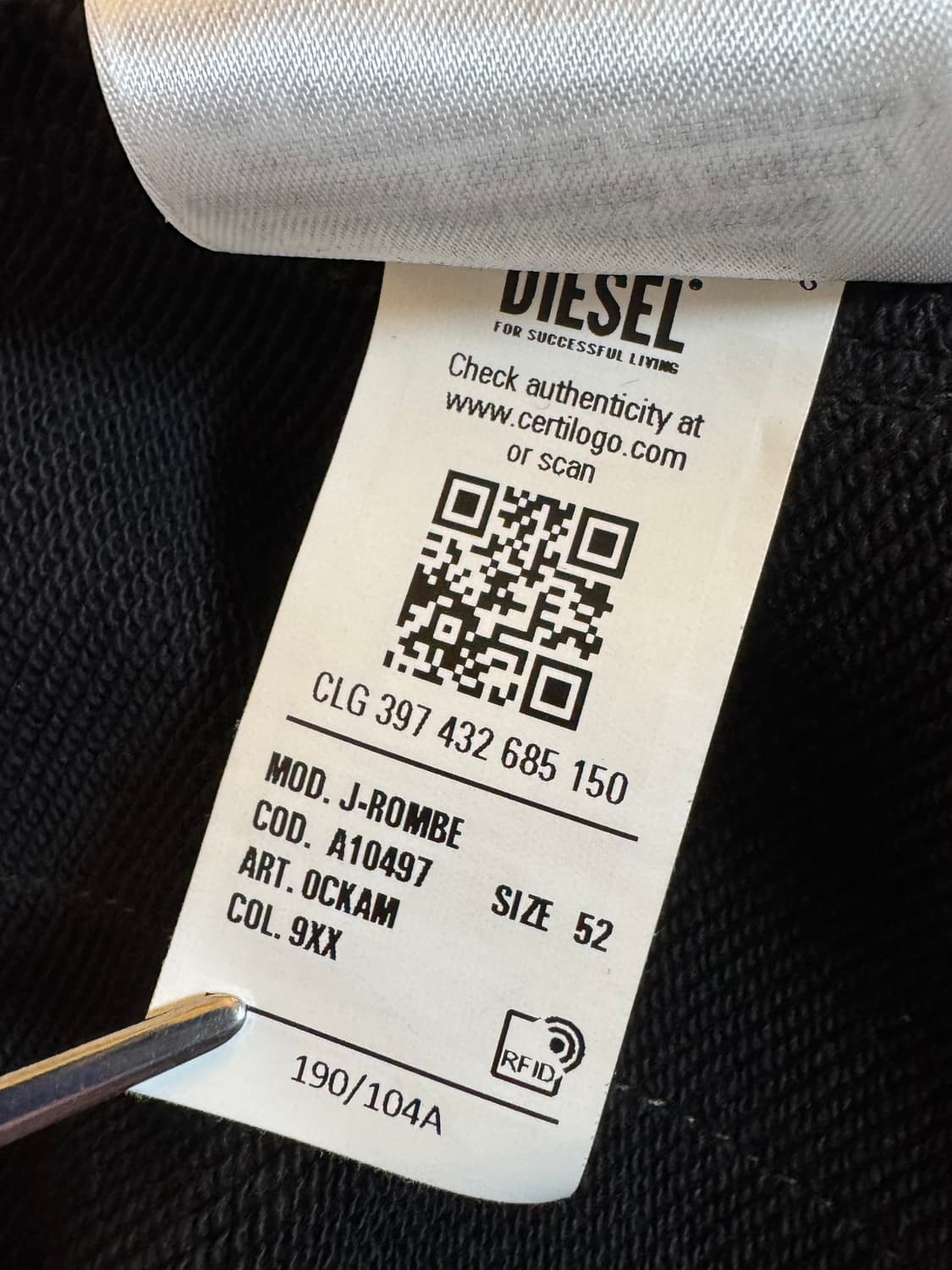(52)DIESEL 디젤 J 롬베 후드 집업 블랙 상품이미지9