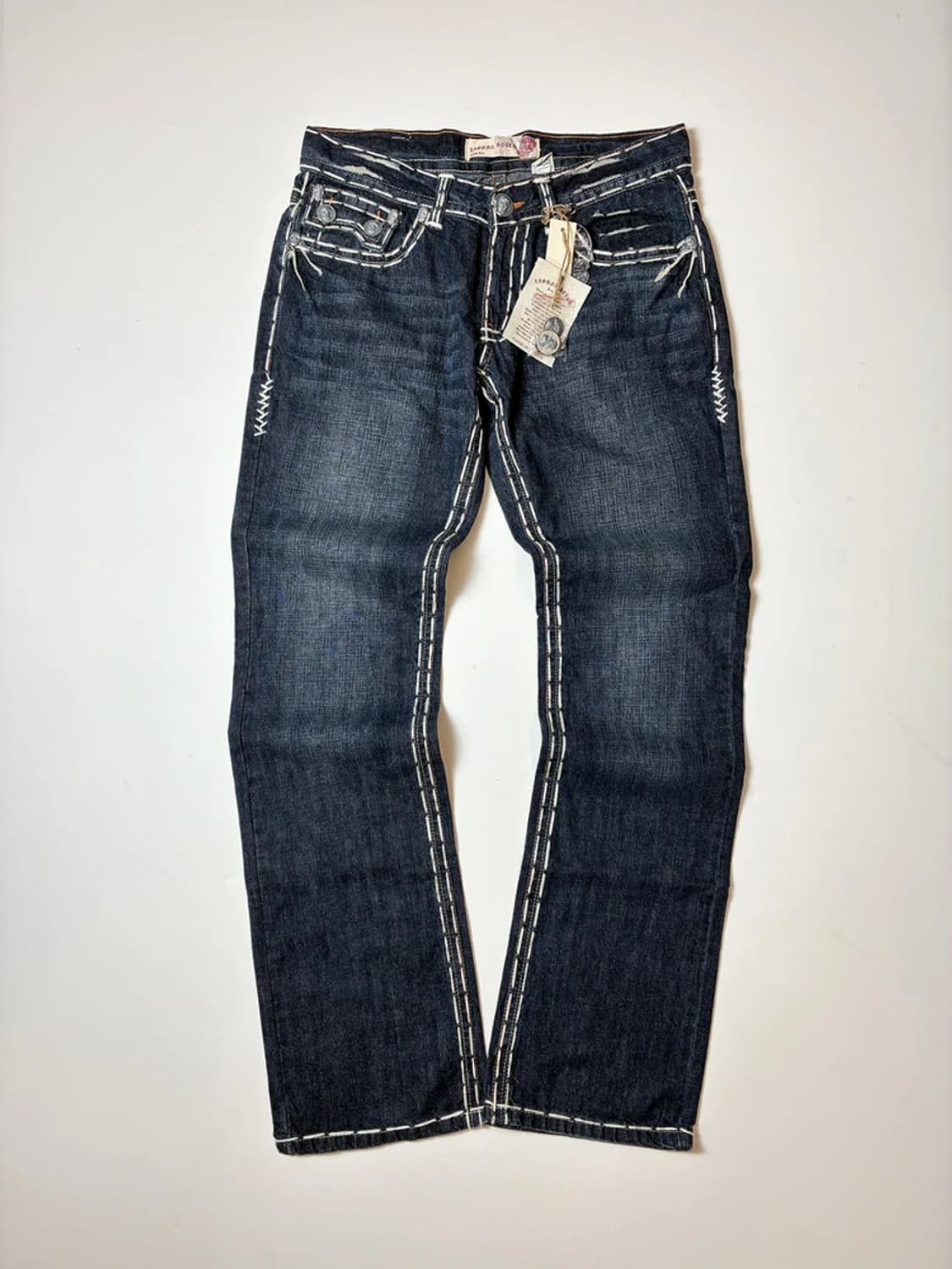 라구나비치00's Y2K 펑크데드스탁 스컬스티치자수 데님팬츠 PN8833 상품이미지3