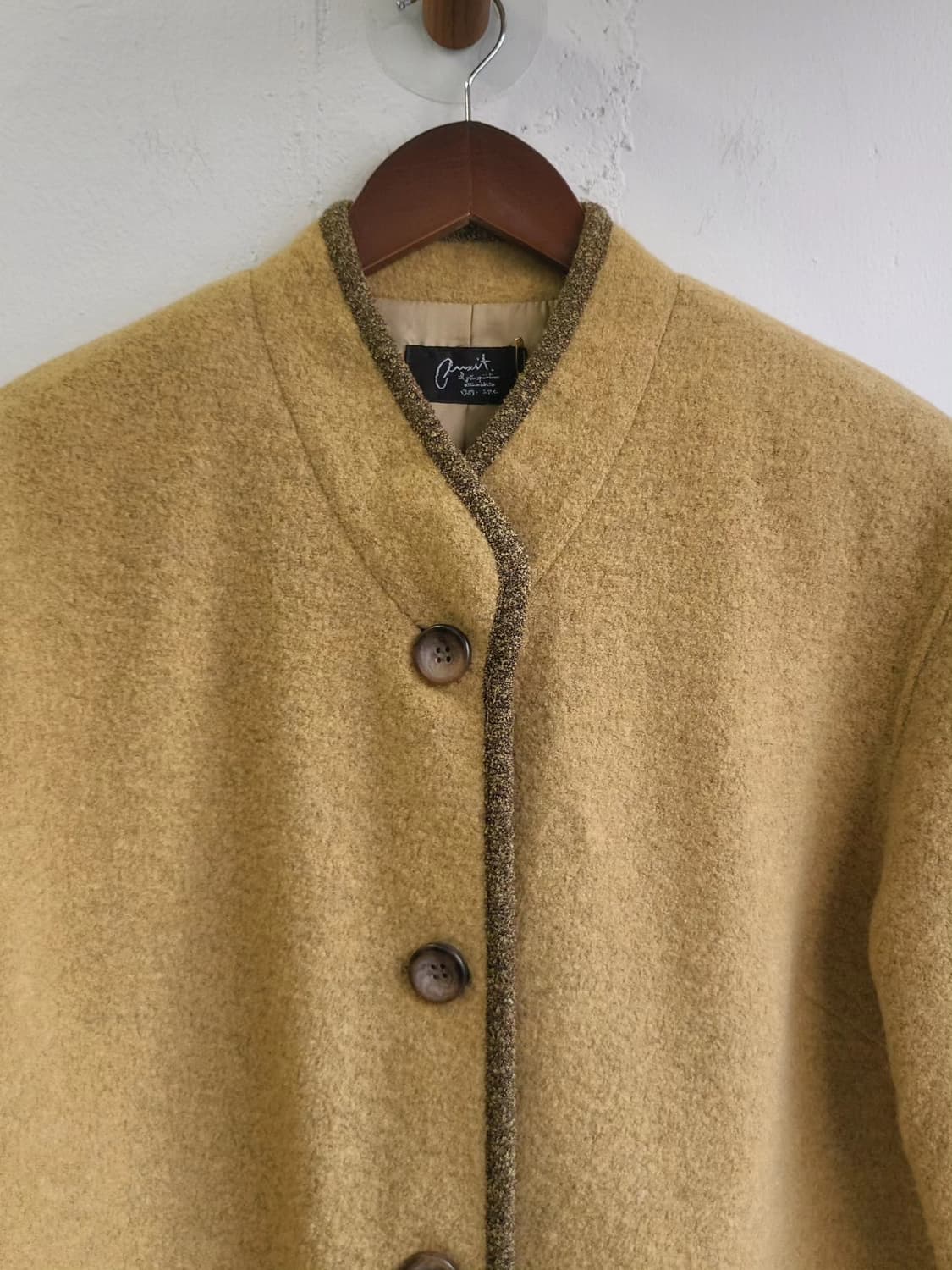 머스터드 울부클 오버핏 코트 상품이미지3