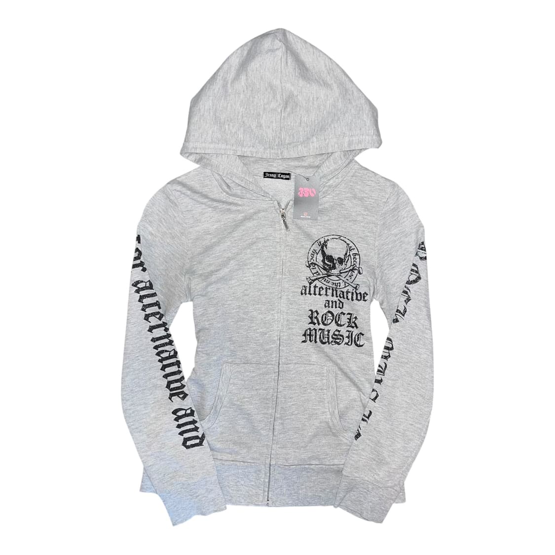 해골 큐빅 글리터 프린팅 후드집업 y2k펑크갸루 상품이미지3