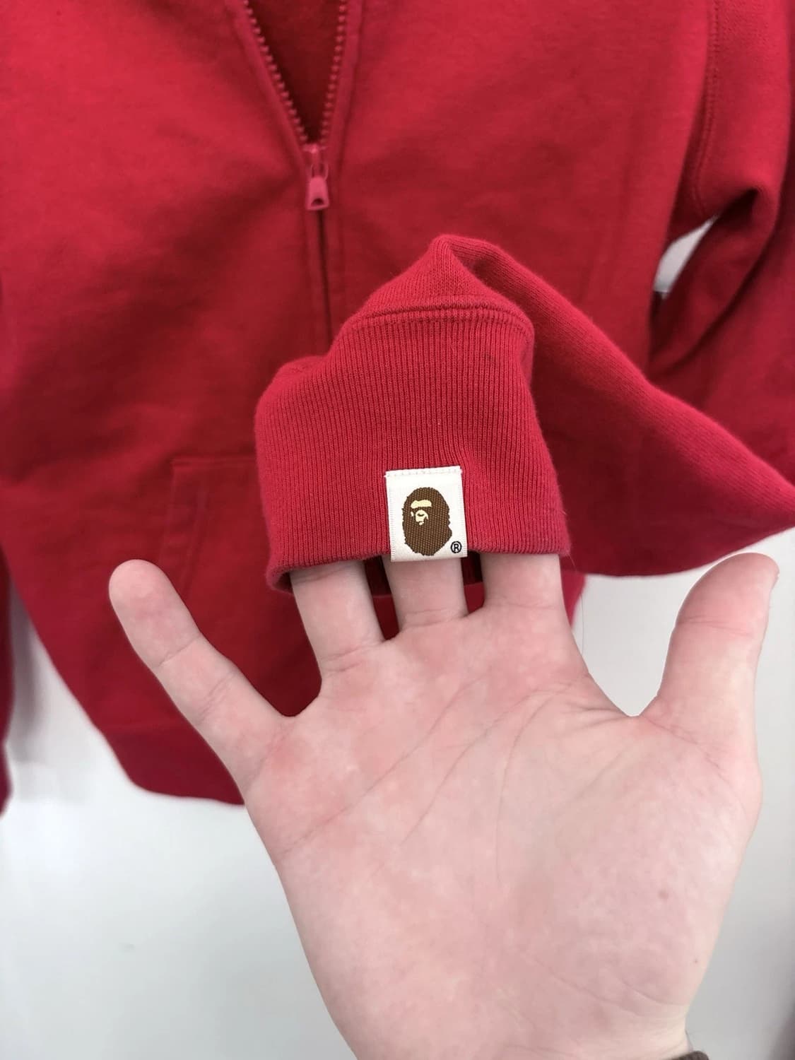 베이프 샤크 풀 집 후드집업 레드 상품이미지5