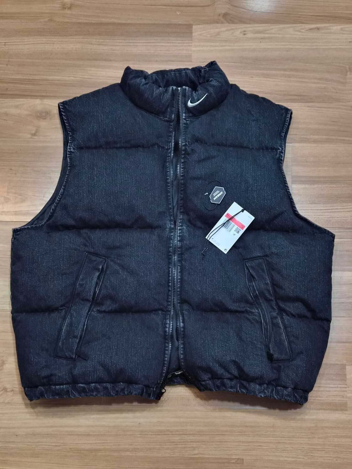 슈프림 × 나이키 데님 워싱 푸퍼 패딩 베스트 L 크림구매 상품이미지1