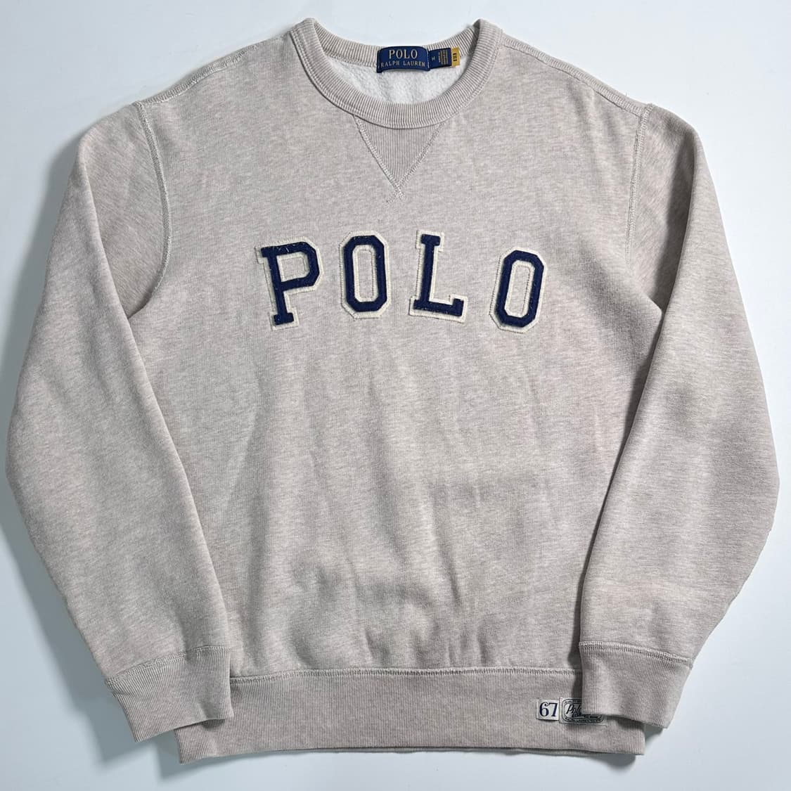 폴로 아치로고 베이지 맨투맨  상품이미지1