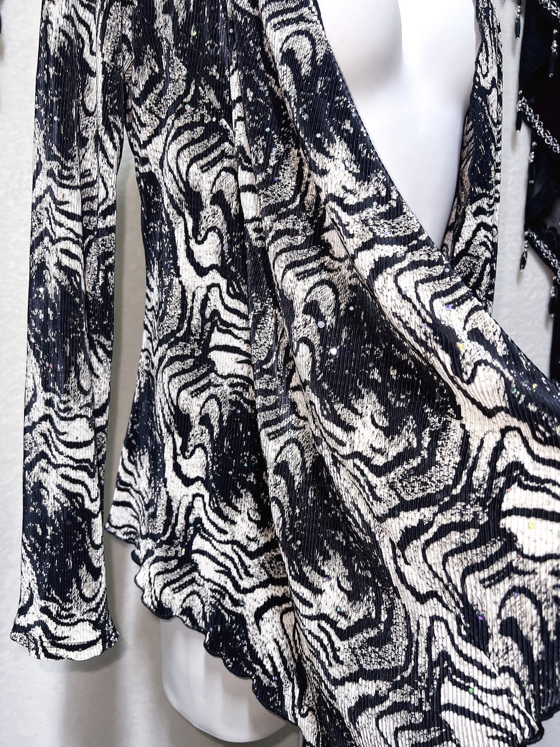 오네갸루 고스펑크 지브라 호피 레오파드 패턴 글리터 로브 가디건 오리엔탈 상품이미지7