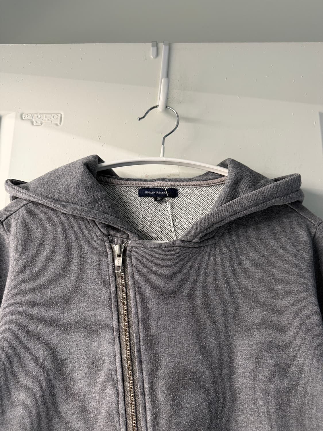 일본빈티지 그레이 사선 후드집업 상품이미지3