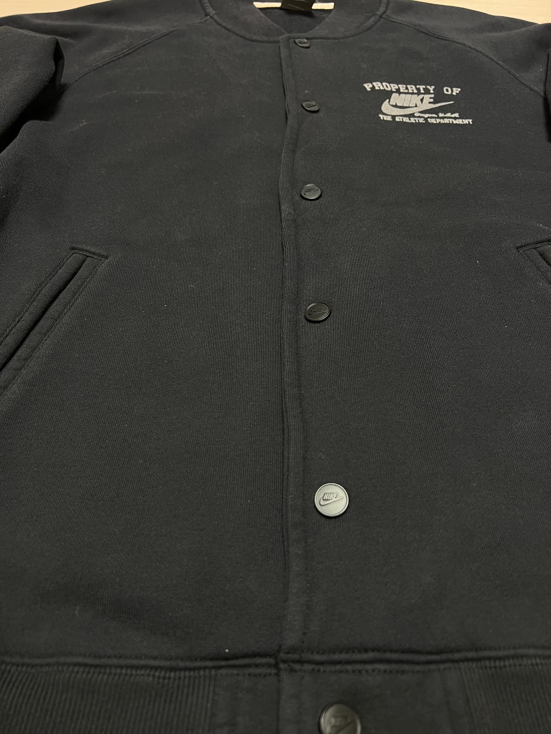 나이키 PROPERTY OF 로고 버튼 스웻 자켓 / 네이비 / XL  상품이미지4