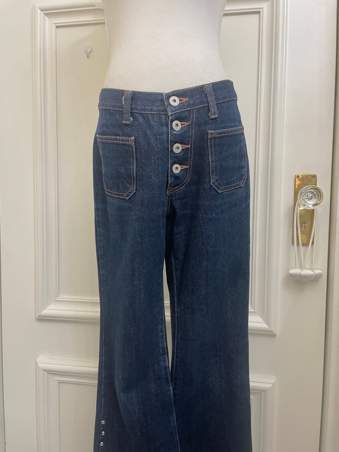 blue denim pocket high-waist pants 상품이미지4