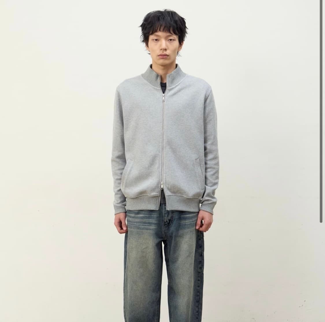 ETCE pannel knit zip up (gray) 상품이미지2