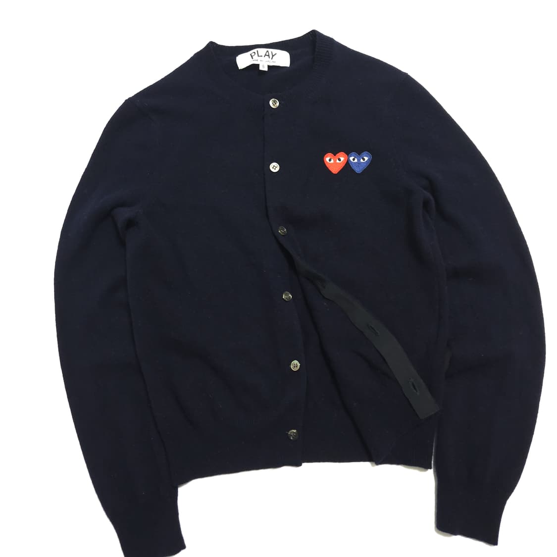 꼼데가르송 우먼 더블 와펜 가디건 네이비 상품이미지2