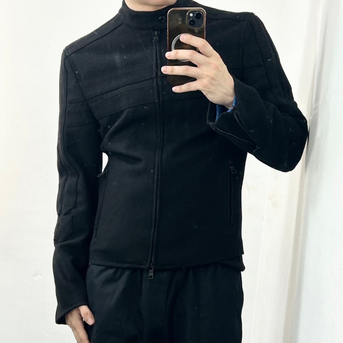 아르마니 익스체인지 투웨이 모직 바이커 자켓 상품이미지1