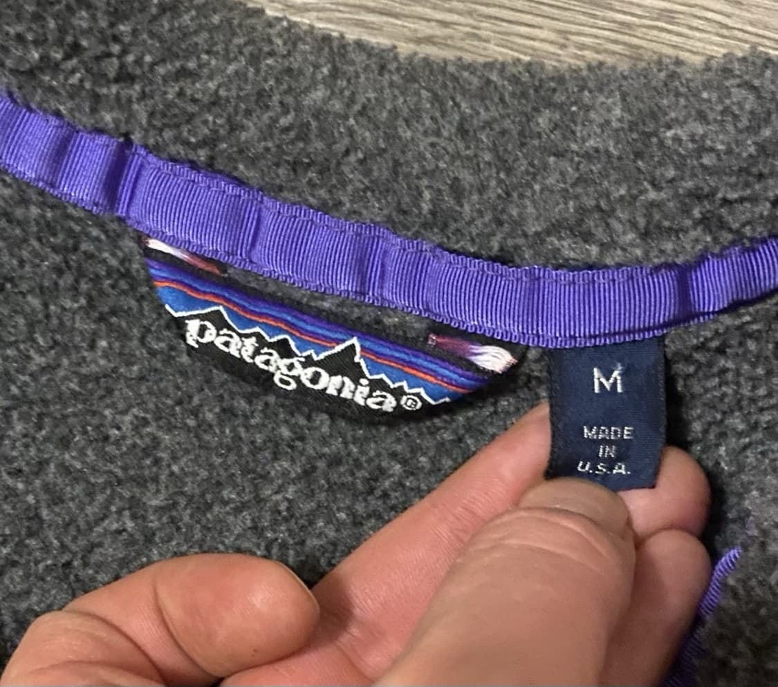 90s 파타고니아 신칠라 스냅-T 그레이/레드 USA 상품이미지3