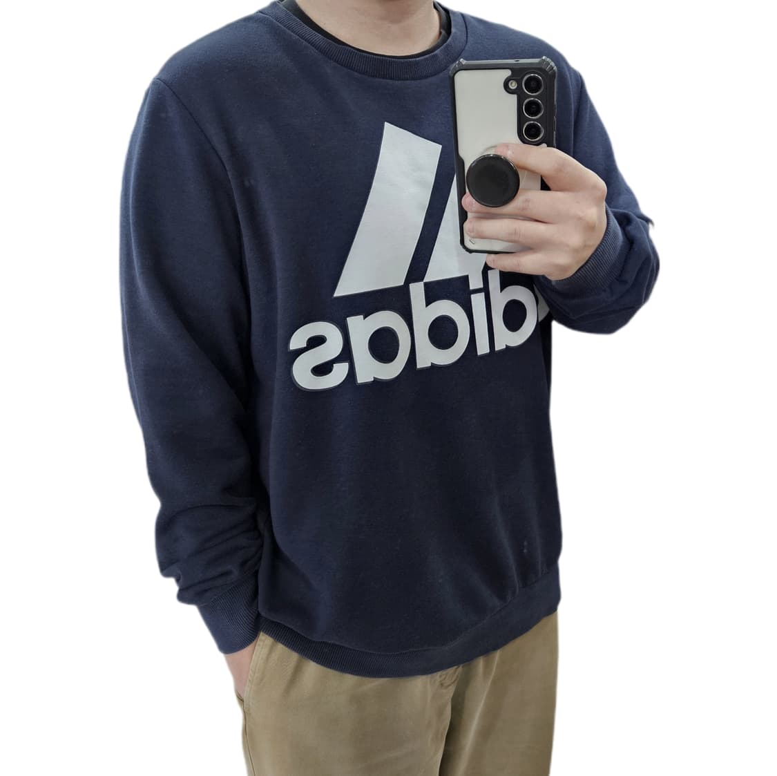 아디다스 빅로고 네이비 맨투맨 2XL 105 상품이미지1