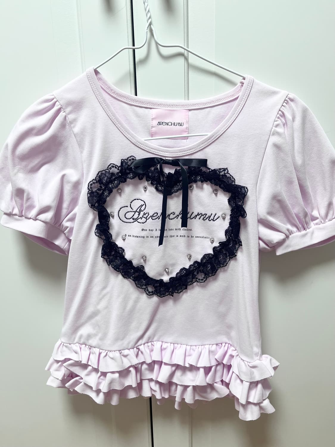 AVENCHUMU 아벤츄무 하트퍼프 티셔츠 양산형 지뢰계 고스 펑크 일브 상품이미지3