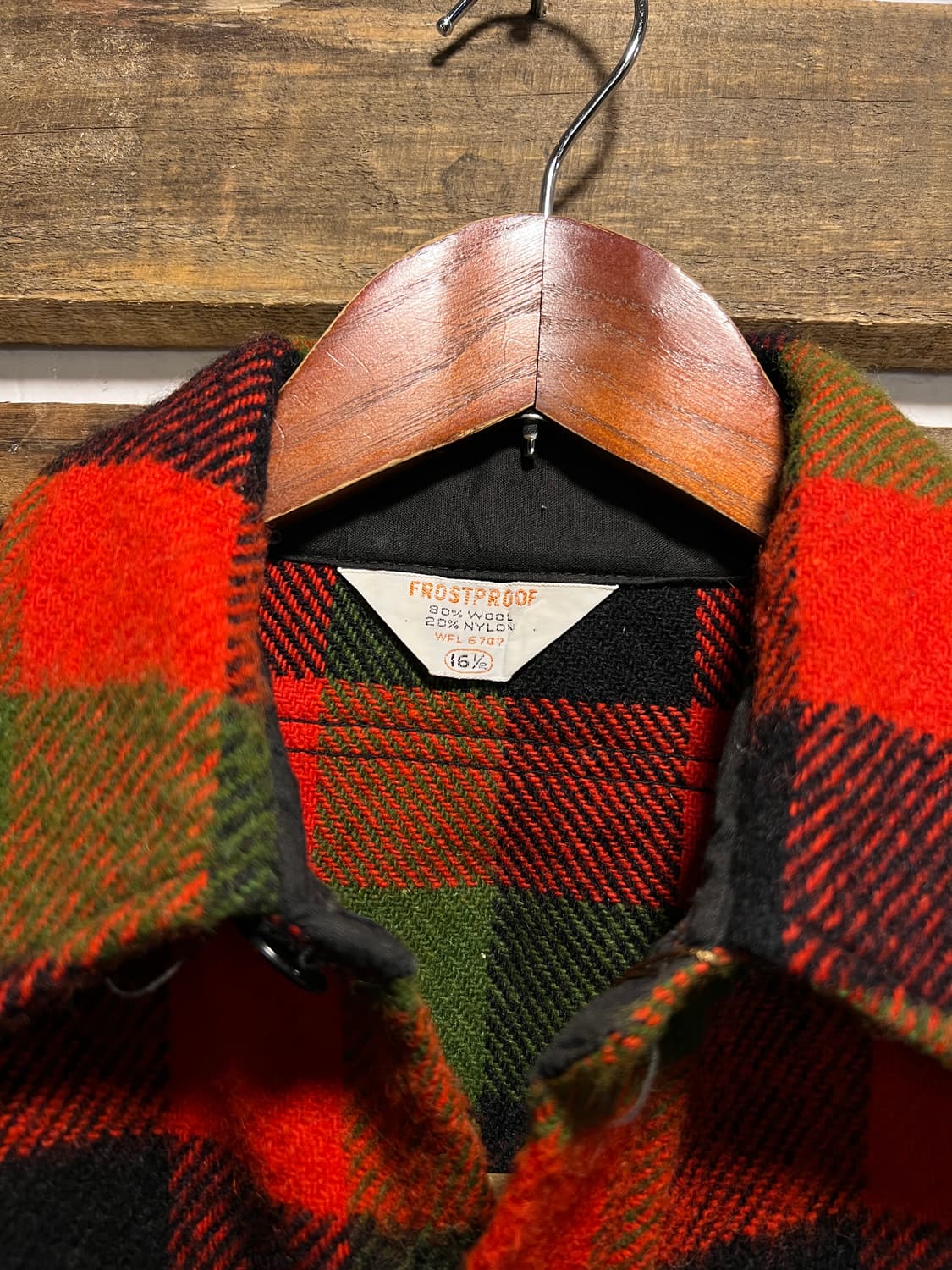 [L]80's USA 빈티지 레드 버팔로체크 울 셔츠 상품이미지2