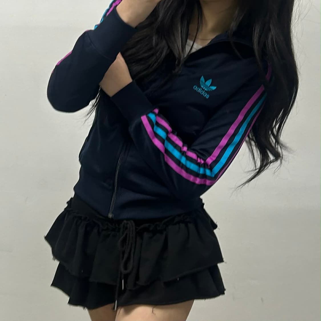 아디다스 파이어버드 세미크롭 걸즈 트랙탑 희귀져지(90) 상품이미지2