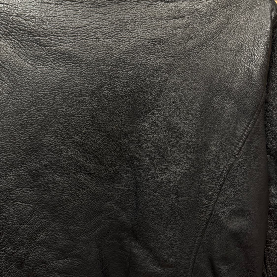 USA VINTAGE 레더 팀 자켓 사이드 자수 레터링 포인트 블랙 상품이미지10