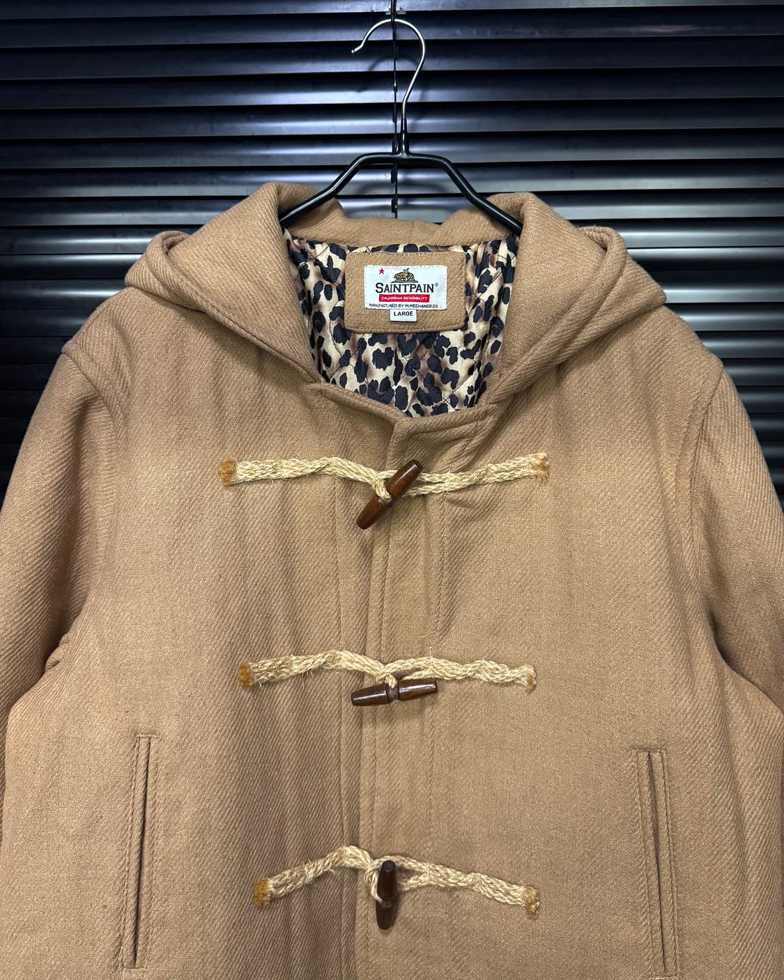 세인트페인 베이지 떡볶이 코트 울 L 100 더플 후드 롱 토글 락시크 상품이미지3