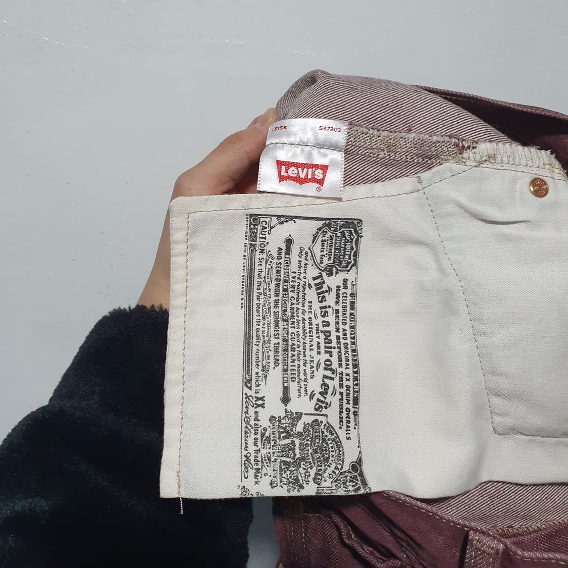 00s 리바이스 501 XX 버튼플라이 데님 팬츠 와인 버건디 28-30 상품이미지5