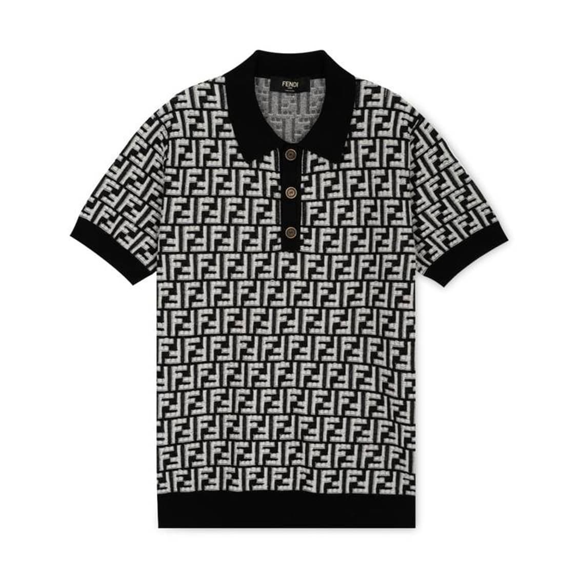 펜디 FF로고 올오버 카라 울 반팔 남성 니트 상품이미지5