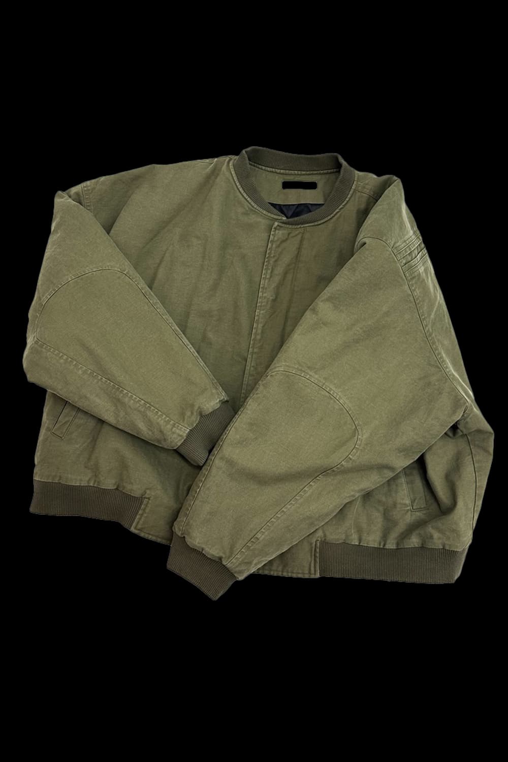 논노드 서퍼 다이 서지 봄버 자켓 빈티지 카키 상품이미지1